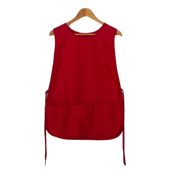 Unisex Cobbler Apron Sleeveless Vest Cobbler Aprons for Women Men Smock Apron with Pockets for Kitchen Cooking Restaurant - red
