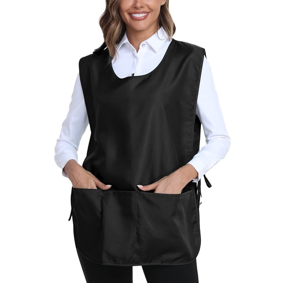 Unisex Cobbler Apron With 3 Pockets, Universal Apron For Women Or Men Vest Black