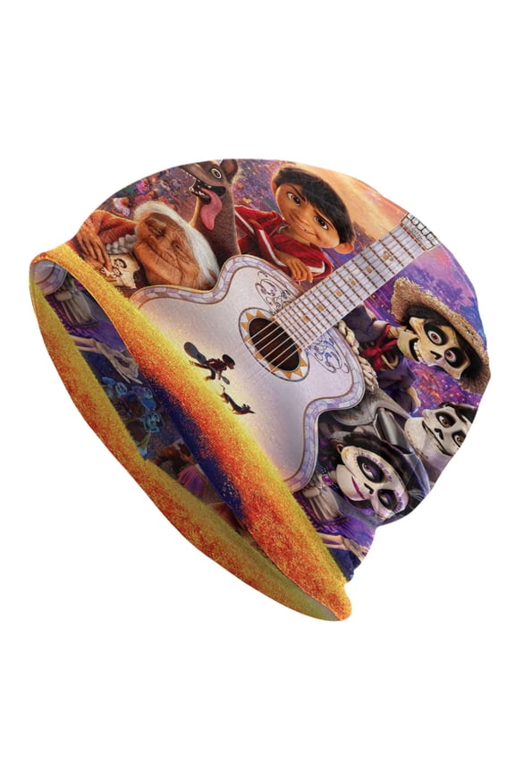 Unisex Coco Movie Knitted Hat Warm Slouchy Knit Hat Headwear Skull Hat For Men Women