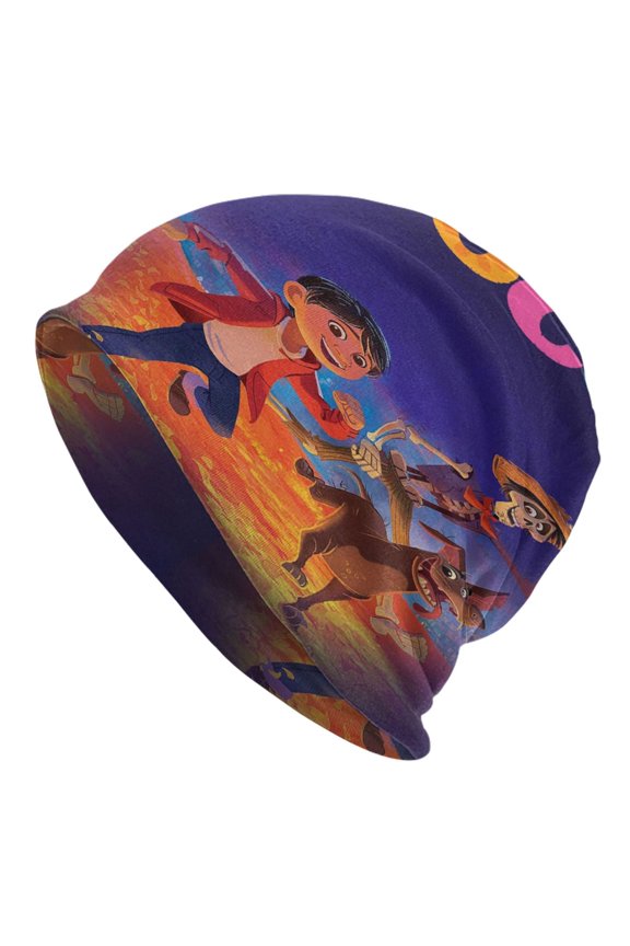 Unisex Coco Movie Knitted Hat Warm Slouchy Knit Hat Headwear Skull Hat For Men Women