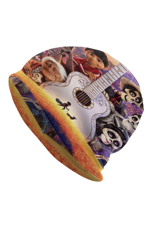 Unisex Coco Movie Knitted Hat Warm Slouchy Knit Hat Headwear Skull Hat For Men Women