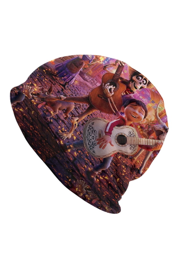 Unisex Coco Movie Knitted Hat Warm Slouchy Knit Hat Headwear Skull Hat For Men Women