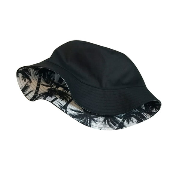 Unisex Coconut Tree Bucket Hat Summer Beach Hat Dual Use Sun Hat for Outdoor