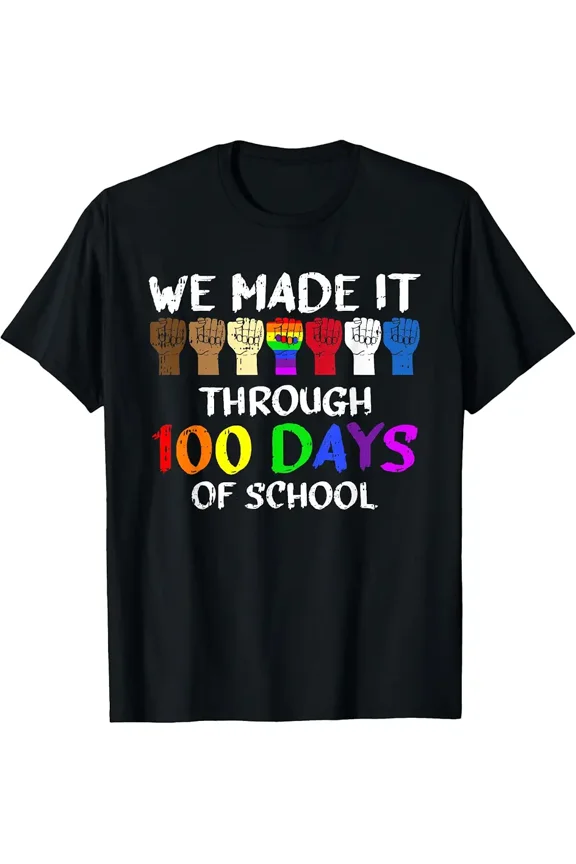 Unisex Colorful 100 Days Of School Graphic T-Shirt