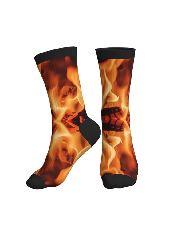 Unisex Colorful Fire Flame Novelty Ankle Socks Colorful ComfortSoft Lightweight Sports Athletic Socks