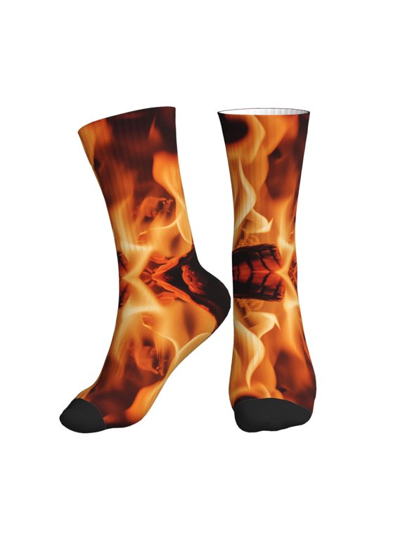 Unisex Colorful Fire Flame Novelty Ankle Socks Colorful ComfortSoft Lightweight Sports Athletic Socks