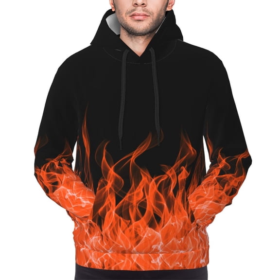 Unisex Colorful Graphic Red fire Pullover Hoodie 3D Print Long Sleeve Hooded Sweatshirt with Pocket for Men and Women