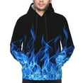 thumbnail image 1 of Unisex Colorful Graphic fire blue flame Pullover Hoodie 3D Print Long Sleeve Hooded Sweatshirt with Pocket for Men and Women, 1 of 7