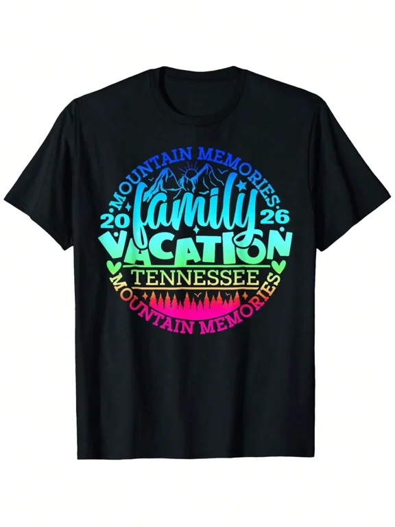 Unisex Colorful Tennessee Mountain Family Vacation Graphic T-Shirt