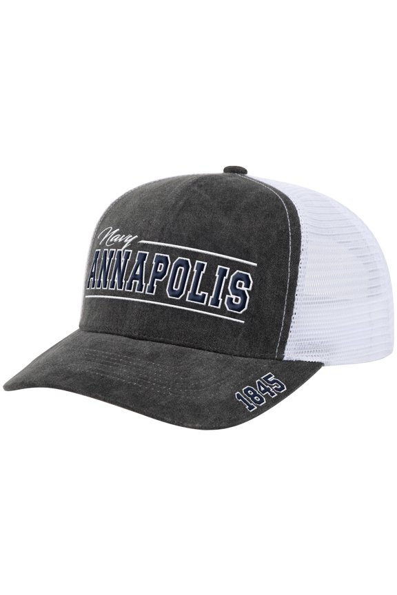 Unisex Colosseum Gray Navy Midshipmen Billy 2400 Adjustable Trucker Hat