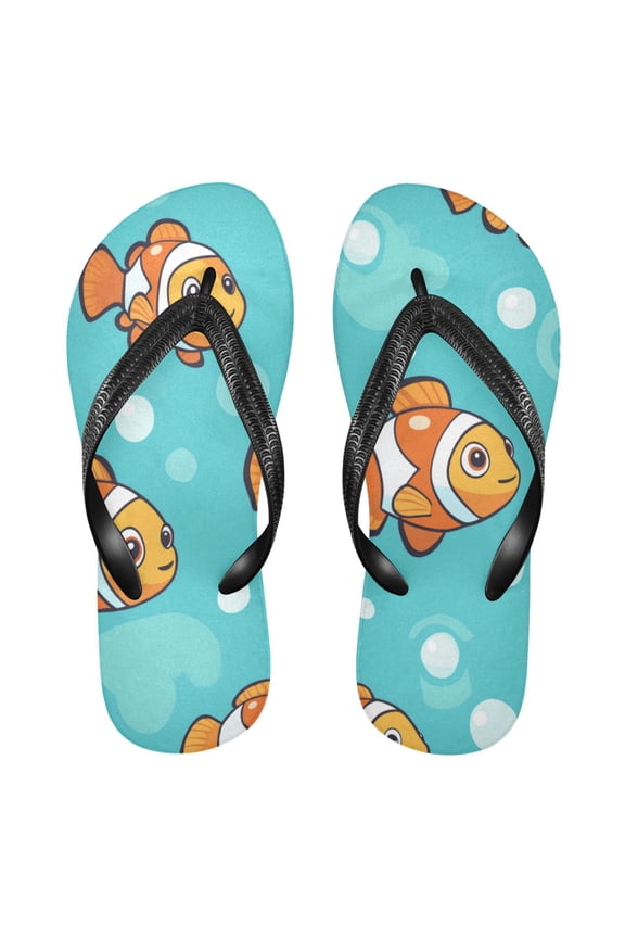 Unisex Comfort Flip Flops Summer Thong Sandals Non Slip Soles Flip Flop for Beach, Pool, and Daily Wear Cartoon Clownfish XS