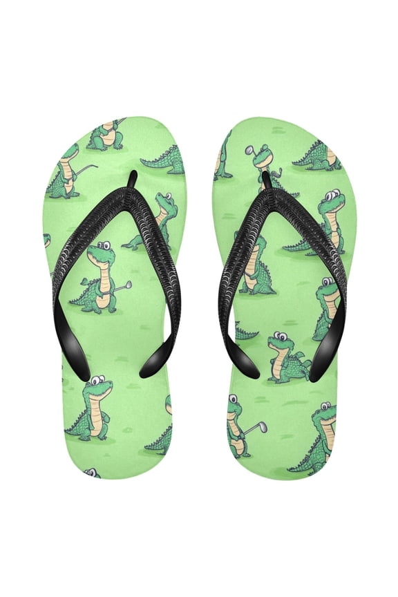Unisex Comfort Flip Flops Summer Thong Sandals Non Slip Soles Flip Flop for Beach, Pool, and Daily Wear Cute Cartoon Alligator M