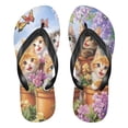 thumbnail image 1 of Unisex Comfort Flip Flops Summer Thong Sandals Non Slip Soles Flip Flop for Beach, Pool, and Daily Wear Cute Smiling Kitten XL, 1 of 8