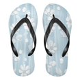 thumbnail image 1 of Unisex Comfort Flip Flops Summer Thong Sandals Non Slip Soles Flip Flop for Beach, Pool, and Daily Wear Delicate White and Blue Flowers XS, 1 of 8