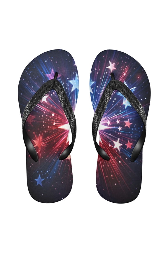 Unisex Comfort Flip Flops Summer Thong Sandals Non Slip Soles Flip Flop for Beach, Pool, and Daily Wear Exploding Stars and Lights XS