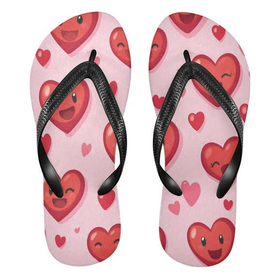 Unisex Comfort Flip Flops Summer Thong Sandals Non Slip Soles Flip Flop for Beach, Pool, and Daily Wear Heart-shaped Emoticons XL