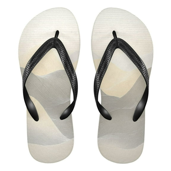 Unisex Comfort Flip Flops Summer Thong Sandals Non Slip Soles Flip Flop for Beach, Pool, and Daily Wear Light Gray Mountains XS
