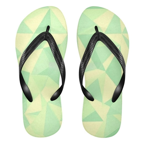 Unisex Comfort Flip Flops Summer Thong Sandals Non Slip Soles Flip Flop for Beach, Pool, and Daily Wear Light Green Triangles L