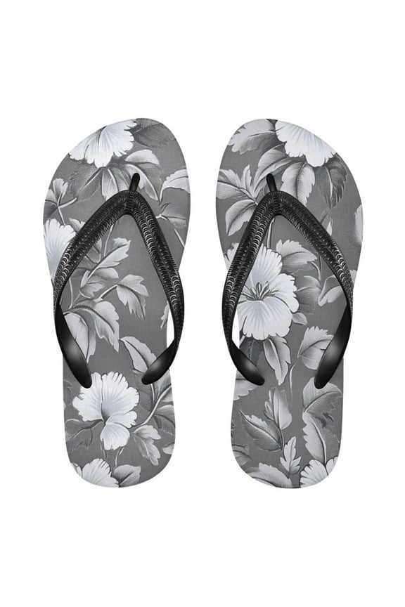 Unisex Comfort Flip Flops Summer Thong Sandals Non Slip Soles Flip Flop for Beach, Pool, and Daily Wear Old-fashioned Floral Pattern L