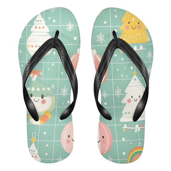 Unisex Comfort Flip Flops Summer Thong Sandals Non Slip Soles Flip Flop for Beach, Pool, and Daily Wear Pastel Green Color Christmas Ornaments XS