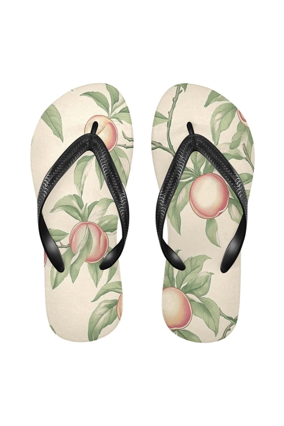 Unisex Comfort Flip Flops Summer Thong Sandals Non Slip Soles Flip Flop for Beach, Pool, and Daily Wear Peach Tree Branch Pattern XL