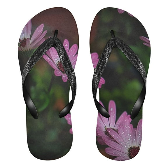 Unisex Comfort Flip Flops Summer Thong Sandals Non Slip Soles Flip Flop for Beach, Pool, and Daily Wear Pink Daisies XL