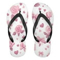thumbnail image 1 of Unisex Comfort Flip Flops Summer Thong Sandals Non Slip Soles Flip Flop for Beach, Pool, and Daily Wear Pink Roses and Bows M, 1 of 8