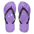 thumbnail image 1 of Unisex Comfort Flip Flops Summer Thong Sandals Non Slip Soles Flip Flop for Beach, Pool, and Daily Wear Purple Stars and Hearts XL, 1 of 8