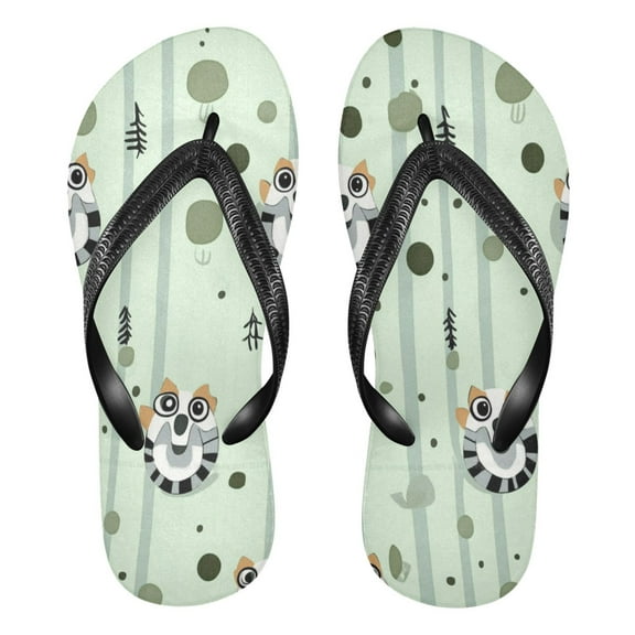 Unisex Comfort Flip Flops Summer Thong Sandals Non Slip Soles Flip Flop for Beach, Pool, and Daily Wear Rolled Lemur Pattern XS