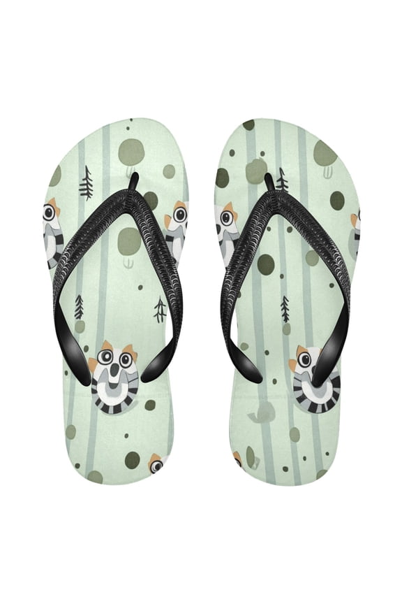 Unisex Comfort Flip Flops Summer Thong Sandals Non Slip Soles Flip Flop for Beach, Pool, and Daily Wear Rolled Lemur Pattern XXL