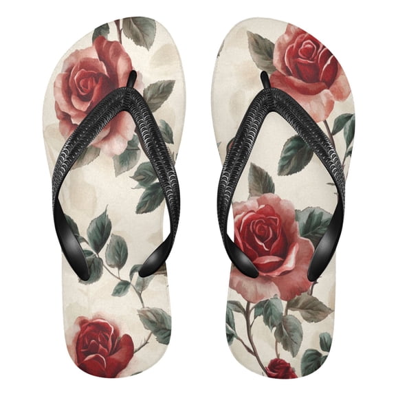 Unisex Comfort Flip Flops Summer Thong Sandals Non Slip Soles Flip Flop for Beach, Pool, and Daily Wear Rugosa Rose XS