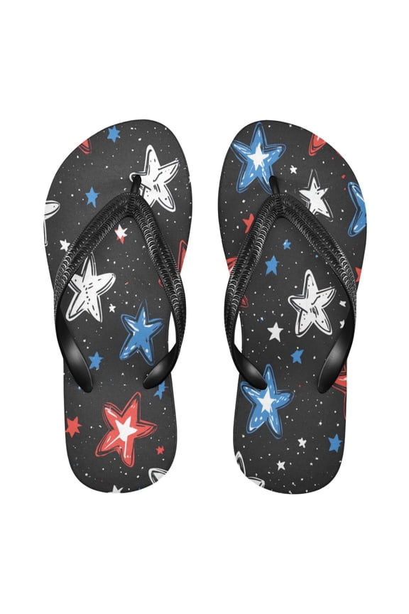 Unisex Comfort Flip Flops Summer Thong Sandals Non Slip Soles Flip Flop for Beach, Pool, and Daily Wear Stars Doodle Pattern XS