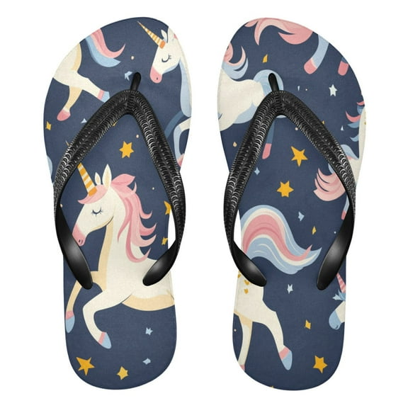 Unisex Comfort Flip Flops Summer Thong Sandals Non Slip Soles Flip Flop for Beach, Pool, and Daily Wear Unicorn XL