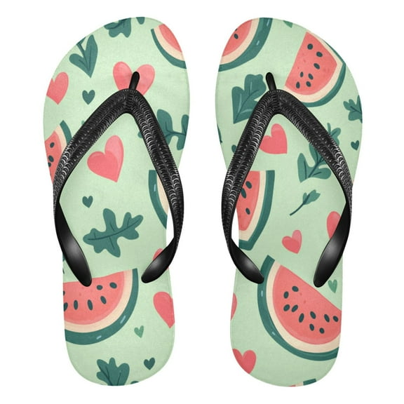 Unisex Comfort Flip Flops Summer Thong Sandals Non Slip Soles Flip Flop for Beach, Pool, and Daily Wear Watermelon Slices M