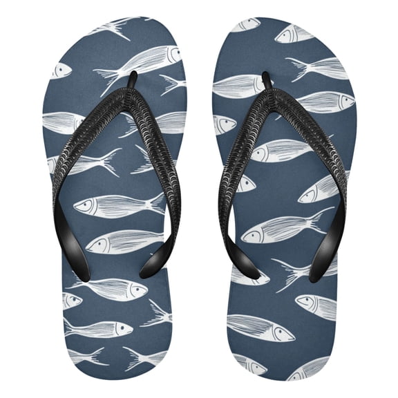 Unisex Comfort Flip Flops Summer Thong Sandals Non Slip Soles Flip Flop for Beach, Pool, and Daily Wear White Fish XXL