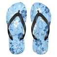 thumbnail image 1 of Unisex Comfort Flip Flops Summer Thong Sandals Non Slip Soles Flip Flop for Beach, Pool, and Daily Wear White Flowers and Vines XS, 1 of 8