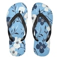 thumbnail image 1 of Unisex Comfort Flip Flops Summer Thong Sandals Non Slip Soles Flip Flop for Beach, Pool, and Daily Wear White and Navy Blue Flowers XL, 1 of 8