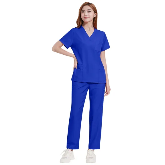 Unisex Comfortable Loose Fit Washable Hand Scrubbing Clothing, Surgical Room Doctor Nurse Workwear Set Fast Dry Nurse Uniform