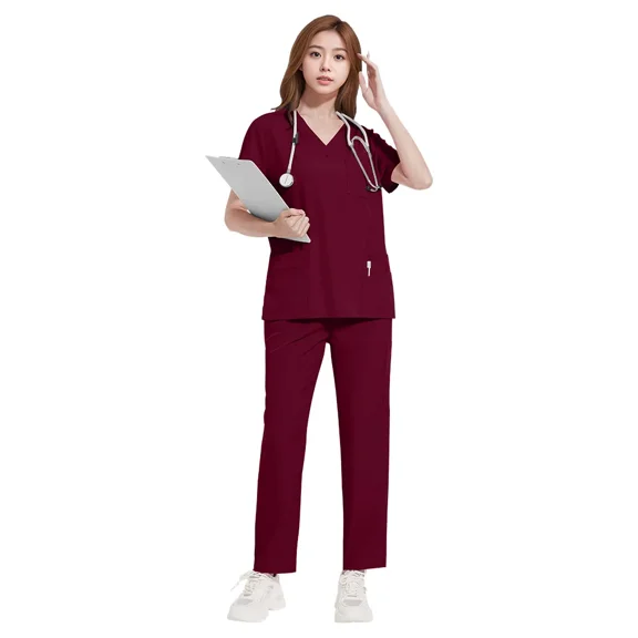 Unisex Comfortable Loose Fit Washable Hand Scrubbing Clothing, Surgical Room Doctor Nurse Workwear Set Fast Dry Nurse Uniform
