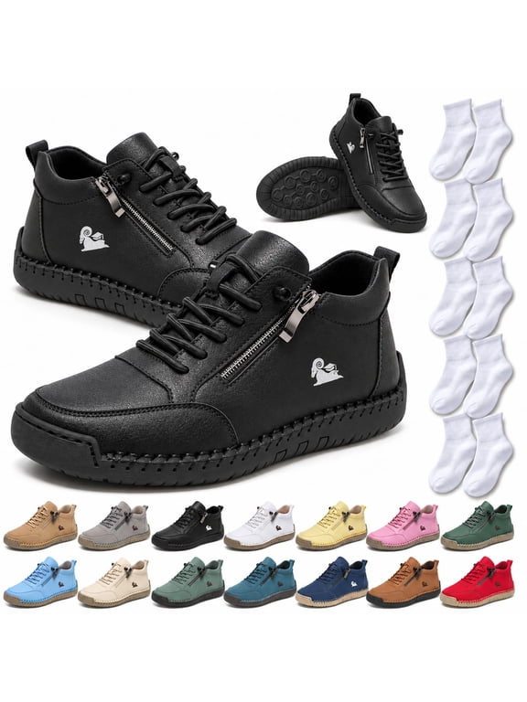Unisex Comfortable Orthopedic Zipper Sneakers, Casual Slip-On Walking Shoes with Easy Zipper Closure for Everyday Wear