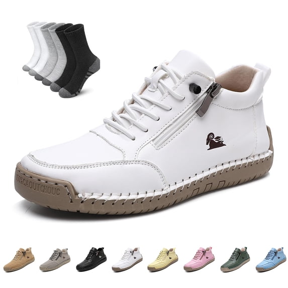 Unisex Comfortable Orthopedic Zipper Sneakers, Walking Shoes with Arch Support