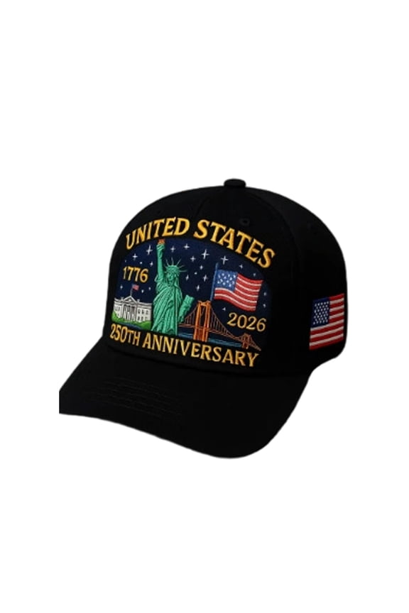 Unisex Commemorative Baseball Hat 250th Anniversary 3D Printed Adjustable Fit