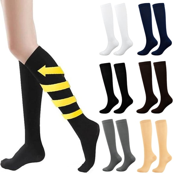 Unisex Compression Socks For Running Travel Recovery And Flight Circulation