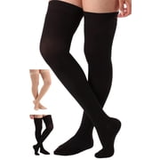 Absolute Support Compression Socks Anti-Fatigue Thigh-High Casual 20-30mmHg Black Large
