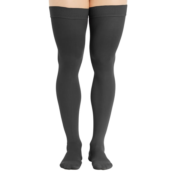 Unisex Compression Thigh High 20-30mmHg by Absolute Support - Black, Medium