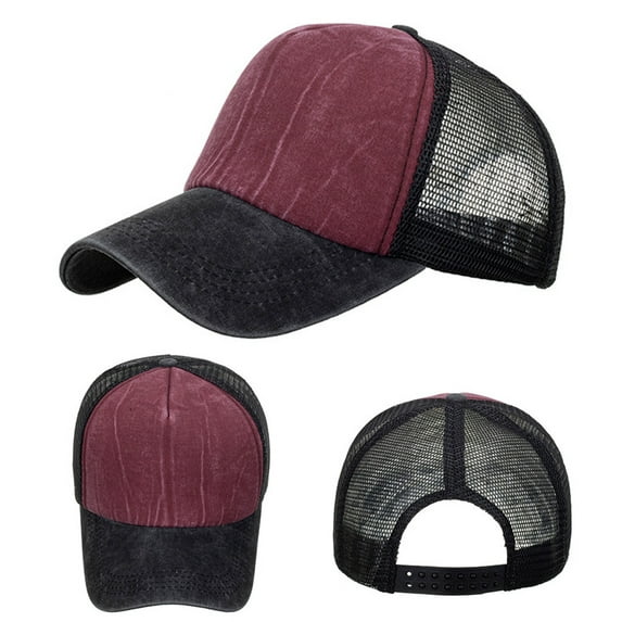 Unisex Contrast Color Baseball Cap, Breathable Mesh Snapback Hat with Moisture-Wicking Technology for Beach Sports, Hip Hop Fashion and Outdoor Activities
