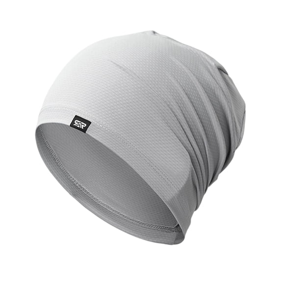 Unisex Cooling Ice Silk Slouchy Beanie Lightweight Breathable Sweat Wicking Skull Cap Soft Outdoor Sports Headwear and Night Sleep Cap Gray