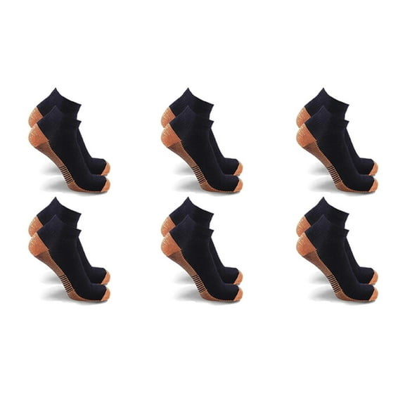 Unisex Copper-Infused Compression Crew Socks 6-Pair