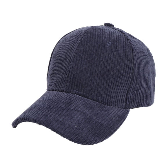 Unisex Corduroy Baseball Cap, Solid Color Adjustable Dad Hat for Casual Street Style, Daily Wear, and Sun Protection, Classic Fit with Soft Brim for Men and Women Navy