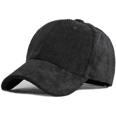 Unisex Corduroy Baseball Cap Vintage Solid Color Adjustable Trucker Cap Hat for Outdoor Travel
